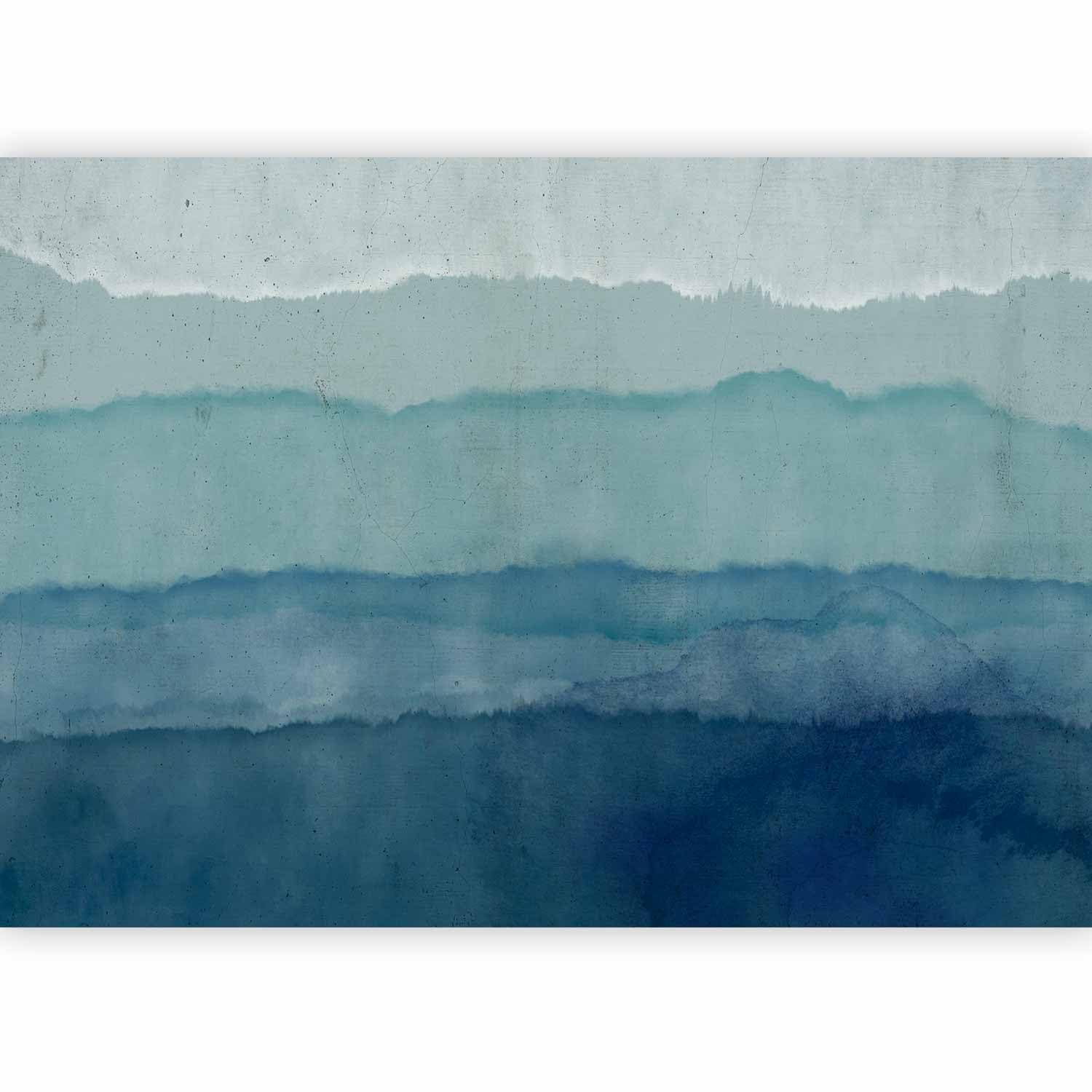 artgeist Wall Mural Abstract 135x101 in - Peel and Stick Self-Adhesive Wallpaper Removable Large Sticker Foil Wall Decor Print Picture Image Design Ocean Watercolor Blue Like Painted f-A-0914-a-a