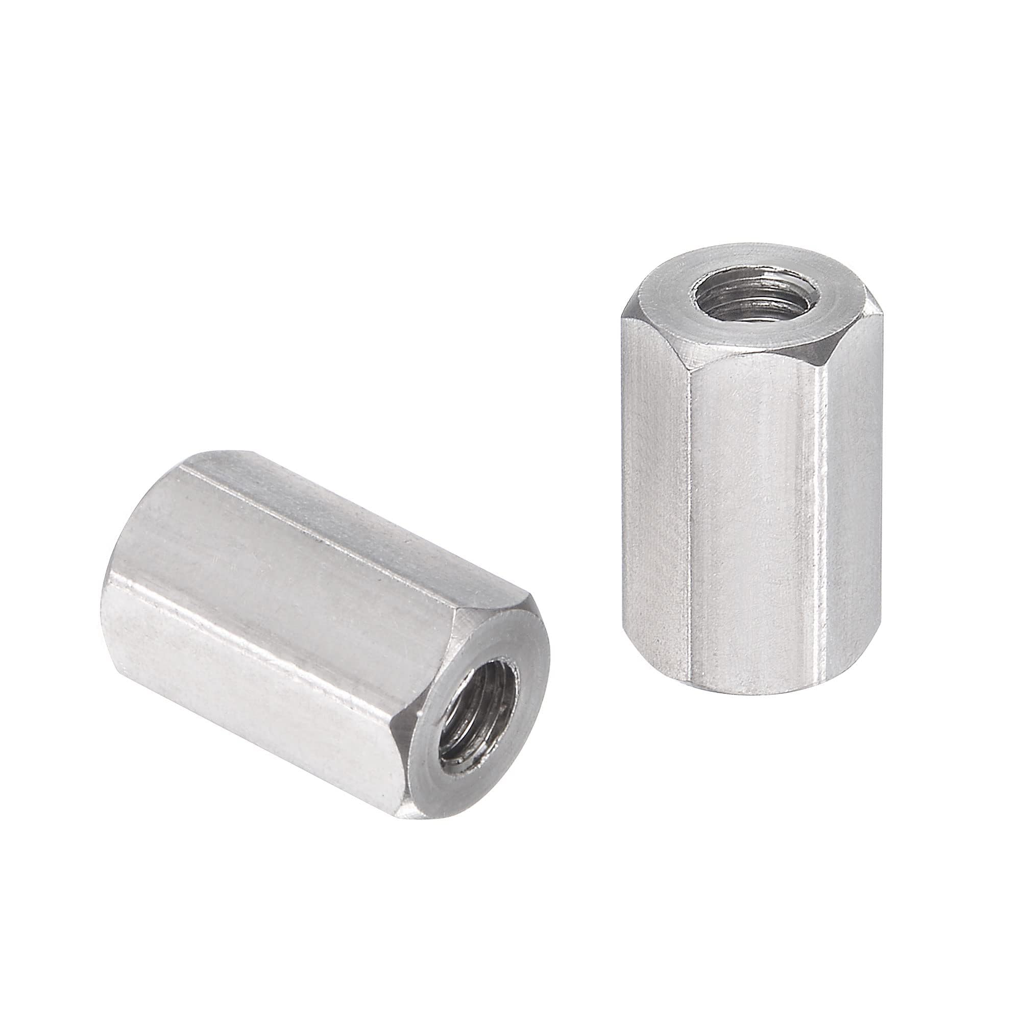 TA-VIGOR M4 x 12mm Hex Coupling Nuts, 304 Stainless Steel Threaded Rod Connector for Home Machine Industrial 10 Pcs