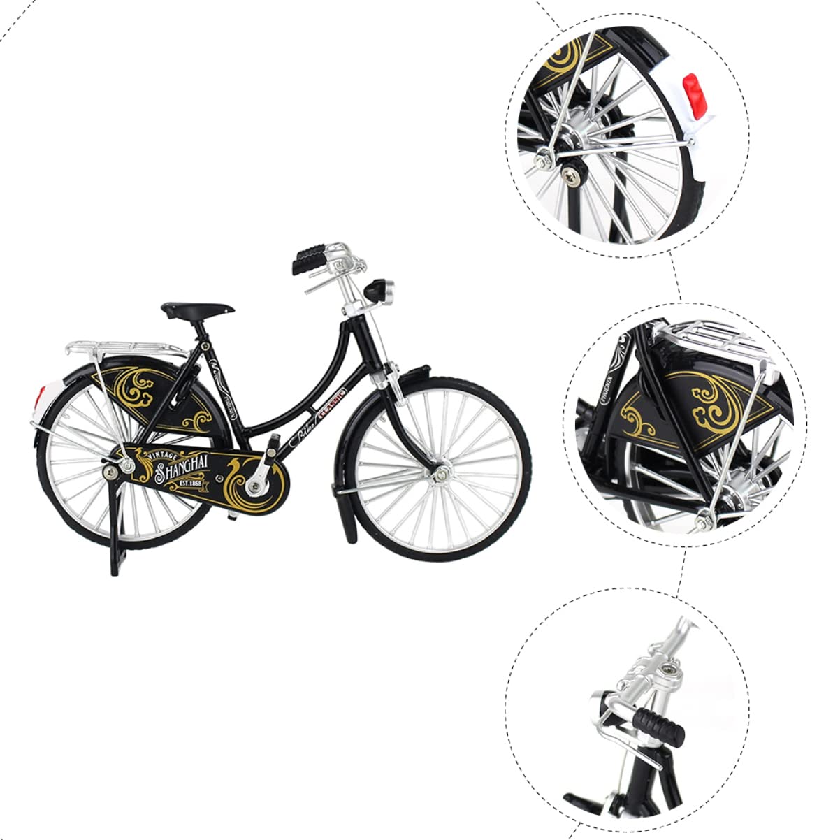Toyvian – Miniature De Vélo Vintage – Métal Et Plastique – 17,5 Cm – Déco De Bureau Ou Collection