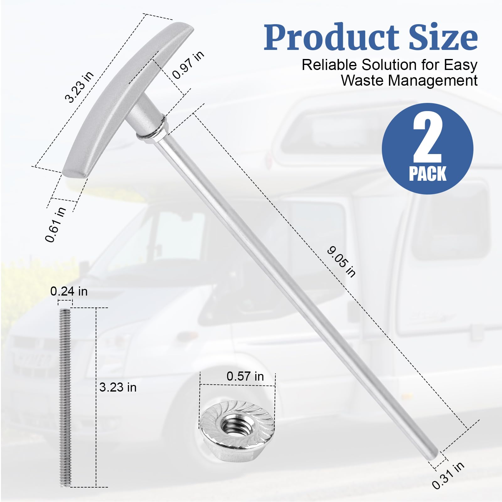 Valterra TX9HPB Waste Valve Extension Tube With Handle