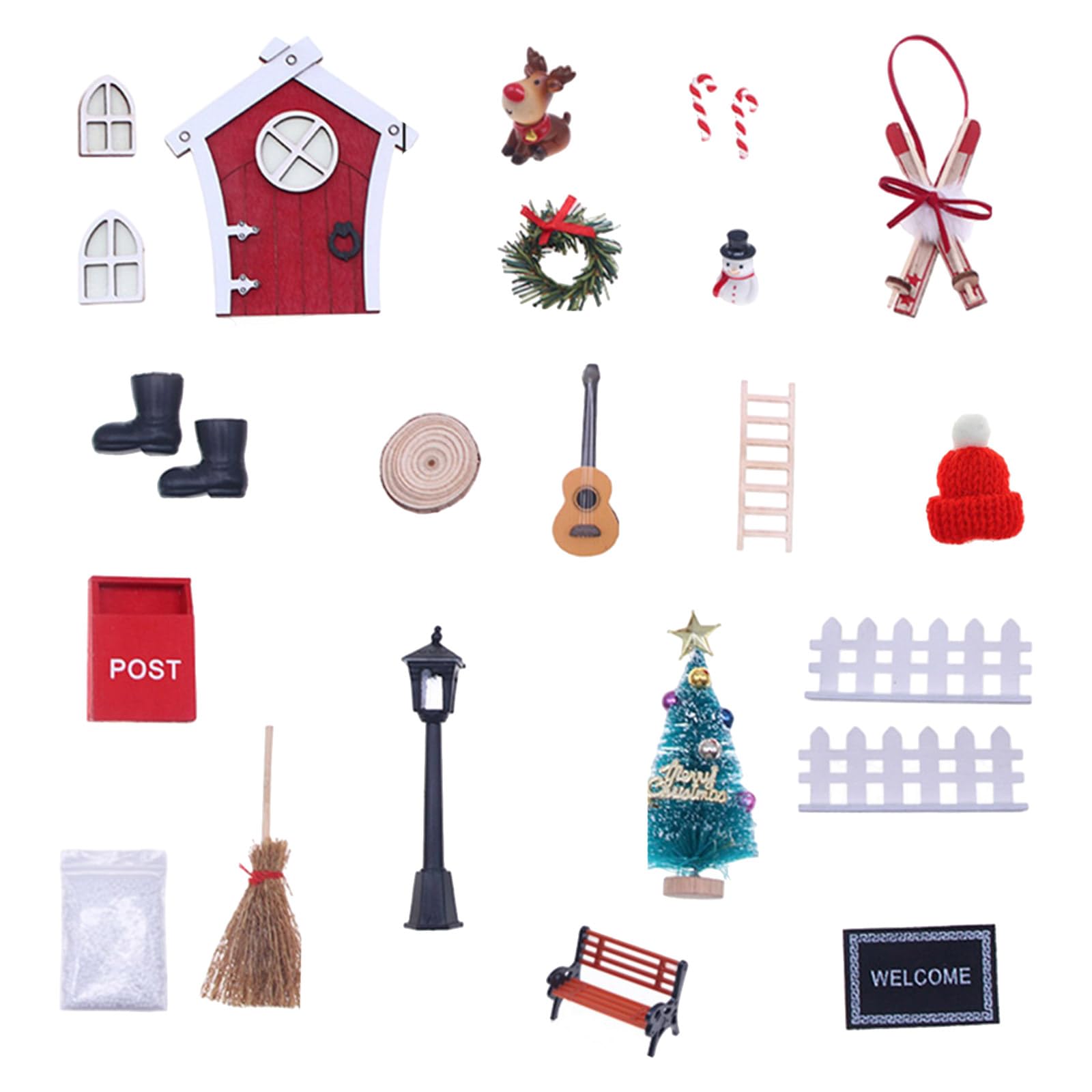 Kalttoy Glowing Dollhouses Door Christmas Ornament Set Safe for Kids Home Holiday Decoration Holiday Ornament Set