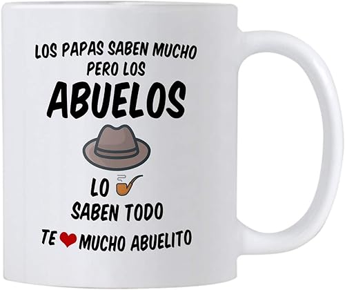 Regalos para el Mejor Abuelo del Mundo. Taza de café Abuelito de 11 onzas. Tazas de abuelo en español. Taza de regalo del día del Padre o