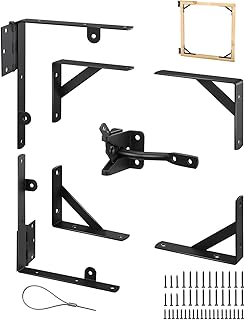Saker Heavy Duty Gate Brace Kit, Anti-Sag Gate Hardware, Corner Brace for Wooden Fences, Driveways, Doors, Windows (1, Black)