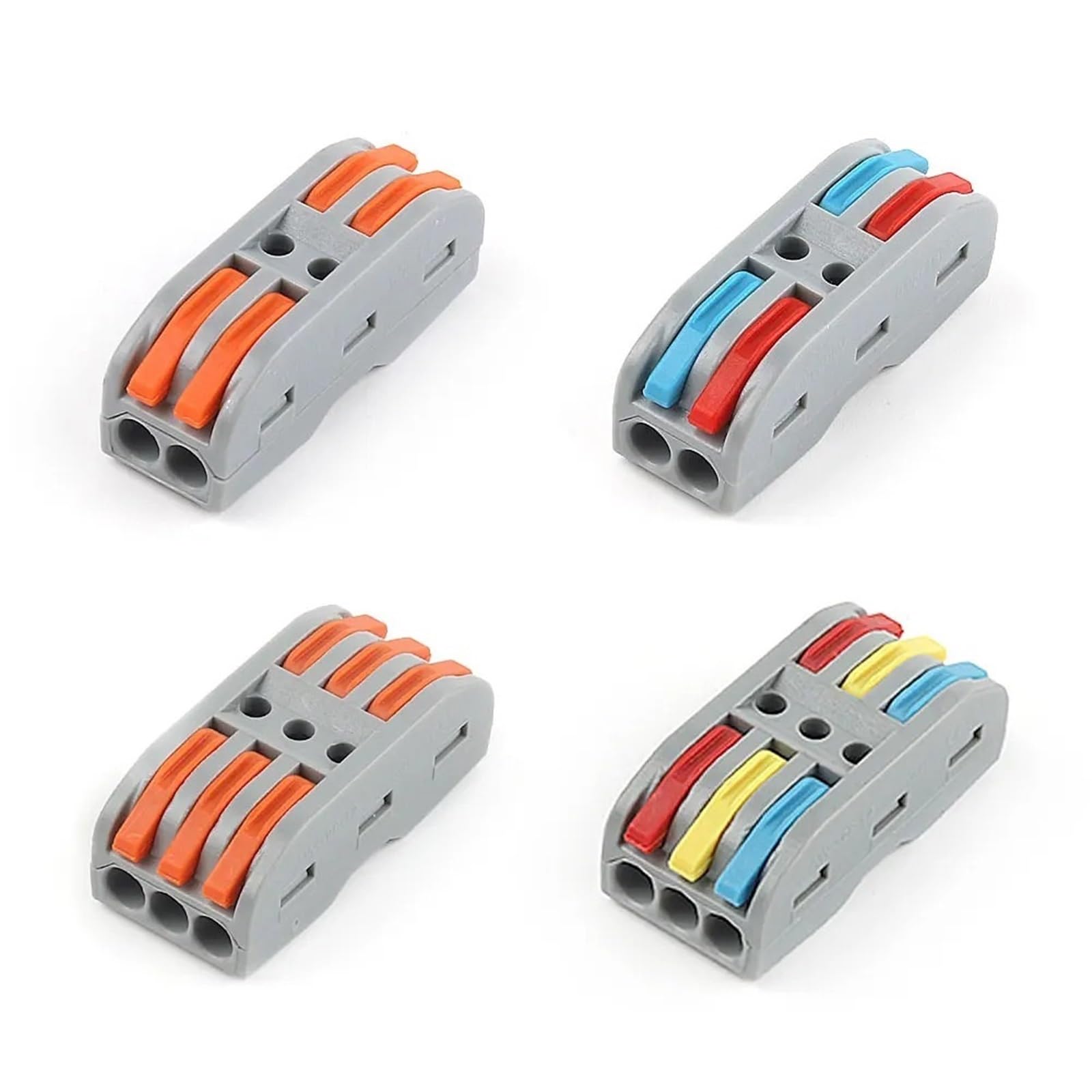 Bloques de terminales eléctricos de 30 conectores de cable de empuje de palanca 28-12 AWG 8
