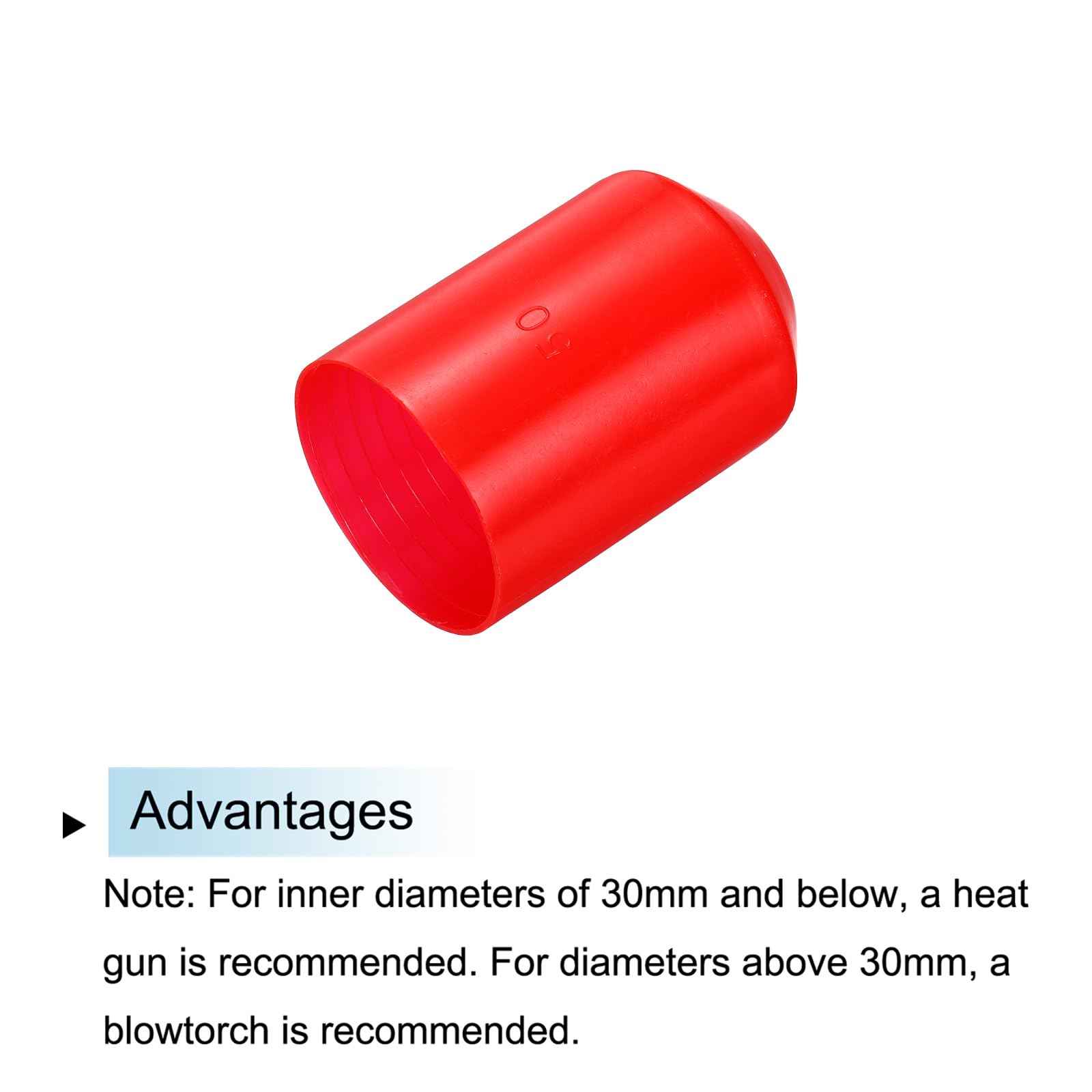 QUARKZMAN 50pz Tappo Termorestringente 50mm ID x 75mm l Rapporto 2:1 Guaina Termorestringente Impermeabile per Cavi Elettrici, Rosso