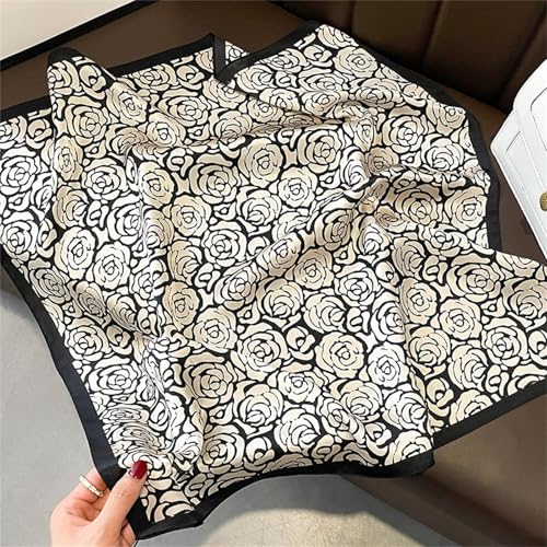 CYian Silk Feeling Head Scarf Fashion Square Neck Scarf for Women Lightweight Hair Bandanas Scarf for Handbags Hair Scarves2