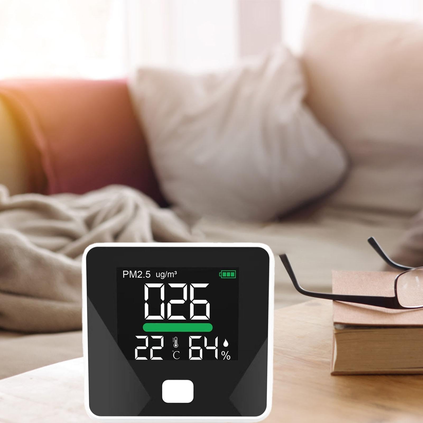 Sensore di qualità 'aria - Analizzatore di qualità 'aria, lettore di qualità 'aria collegato al Wi-Fi | Lff PM2.5 Rilevatore intelligente di qualità 'aria, sensore di umidità,