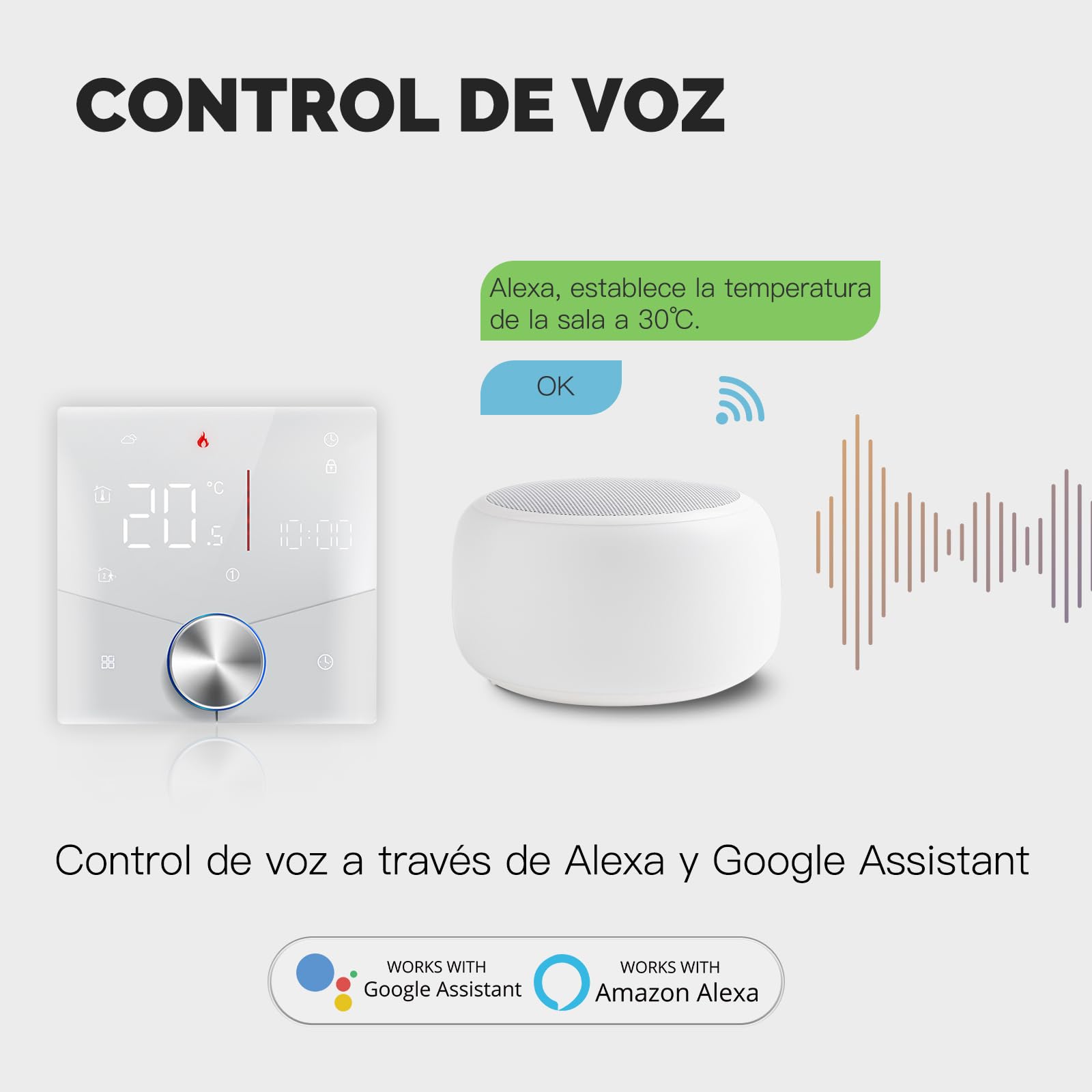 MOES Gas/Calentador - Agua Termostato Inteligente | Wi - FI Termostato de habitación programable compatible, Alexa Echo/Google Home, Smart Living/Application Tuya