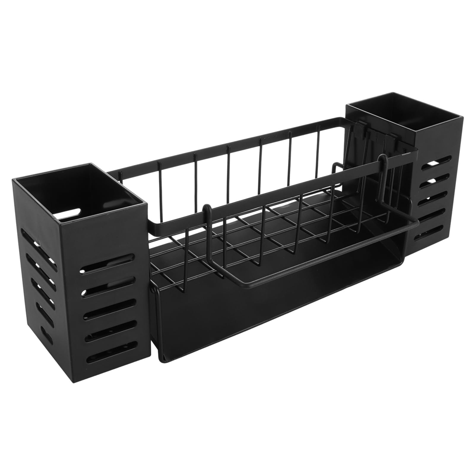 ASelected Sink Organiser, Kitchen Organiser, Sink Organiser with Self-Draining Drain Tray and Dish Cloth Holder for Kitchen & Bathroom
