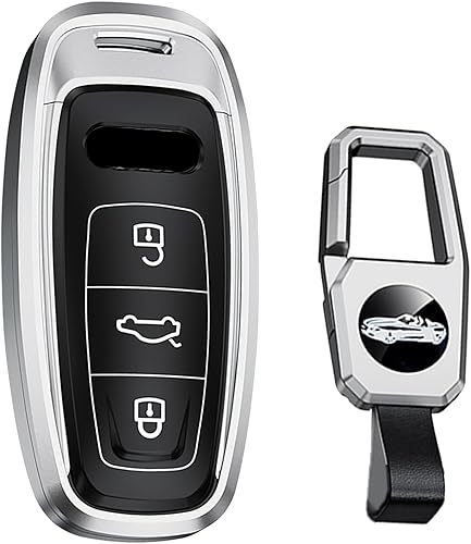 Miniatura 8 de HIBEYO Funda de llavero para Audi A6 A8 Q7 S6 A7 S7 E-Tron RS6 RS7 Q8 SQ8 SQ7 Accesorios Aleación de aluminio con material de resina Estuche para