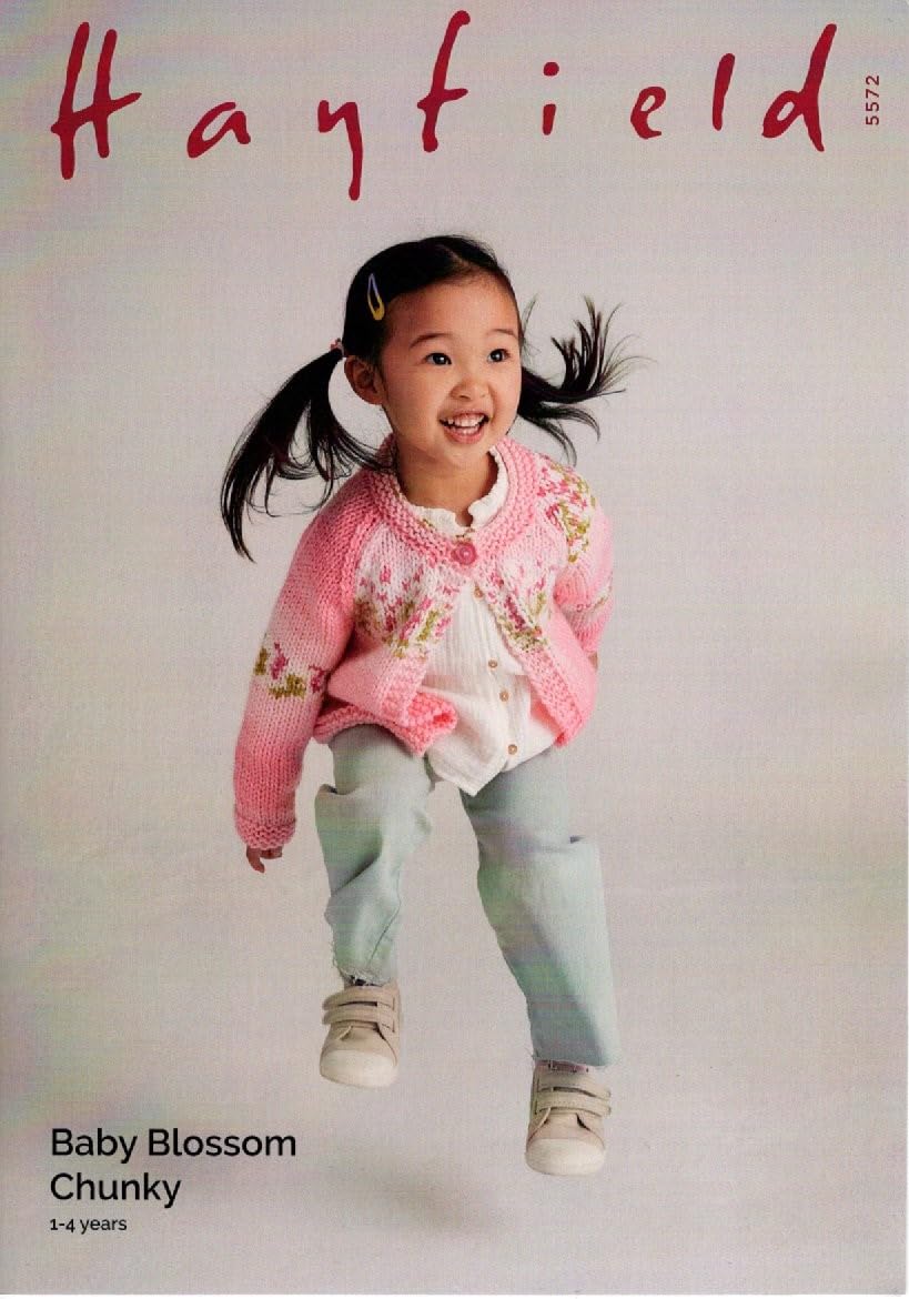 Hayfield Baby Blossom Chunky Knitting Pattern - 5572 Cardigan, 1-4 Years