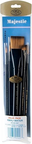 Majestic Royal & Langnickel, juego de pinceles de pintura de mango corto, Acuarela, de lujo, 5 unidades