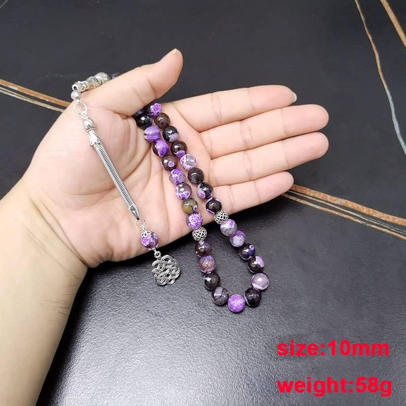 Miniatura 3 de ALBASHAN Cuentas de oración ágata morada Tasbih Rosario musulmán Turco Accesorios Mano 0.394 in 33 45 51 66 99 100 Cuentas Pulsera árabe