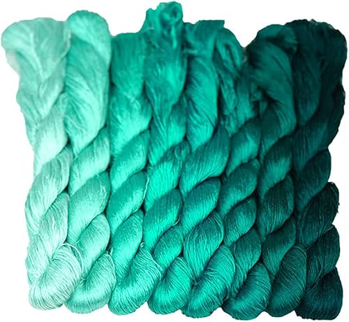 MINGGUXIUYI Natural 100% Mulberry Silk Handmade Embroidery Thread Cross Stitch Threads Friendship Bracelets Floss Crafts Floss 120 Yards Each in 8