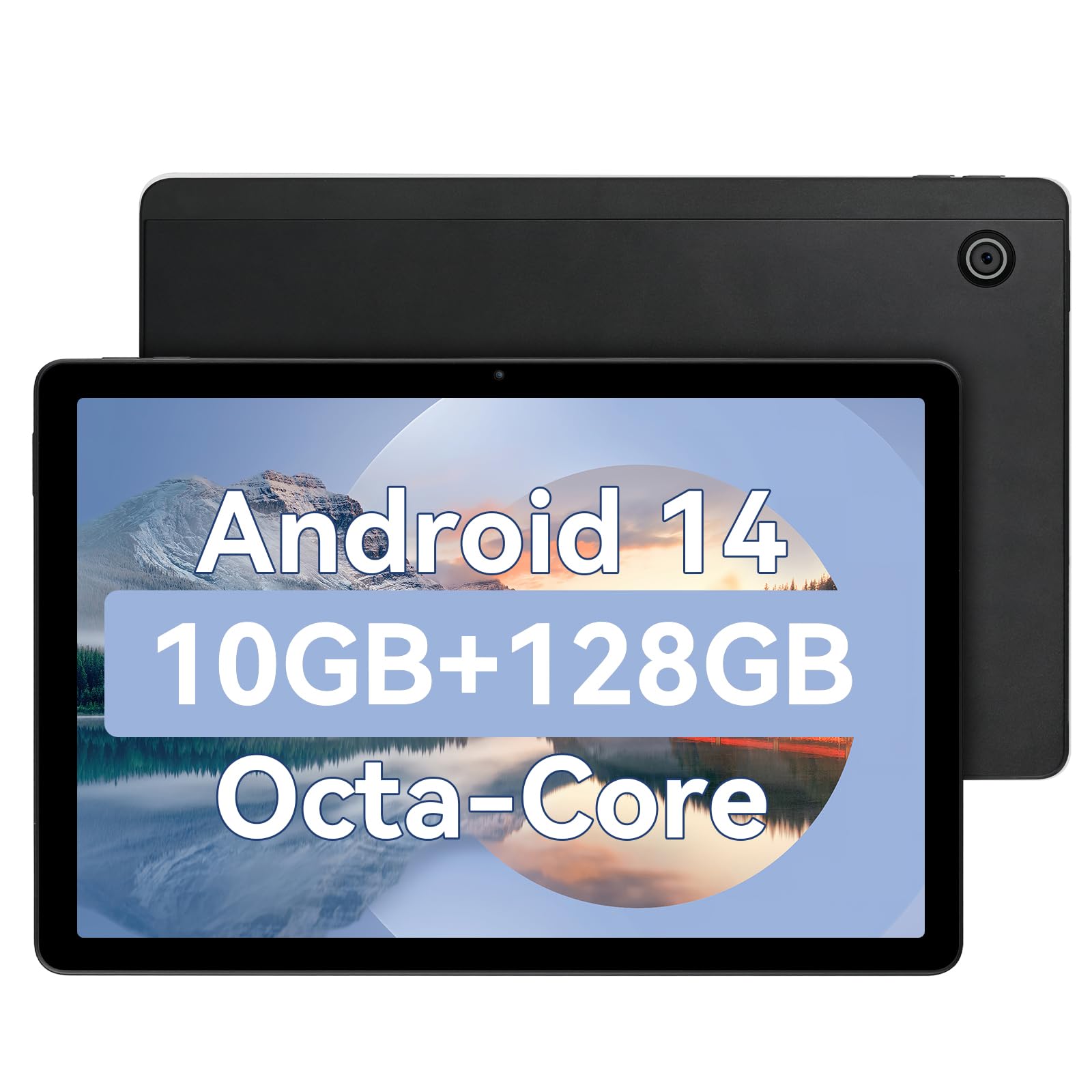 Tablet Android14 11 pollici 10 GB di RAM e 128 GB di ROM (TF 1TB espandibile) Processore octa-core 5MP+8MP Doppi altoparlanti Widevine L1+WiFi 6+Bluetooth 5.3 1280*800 HD Batteria 6800mAh (Nero)