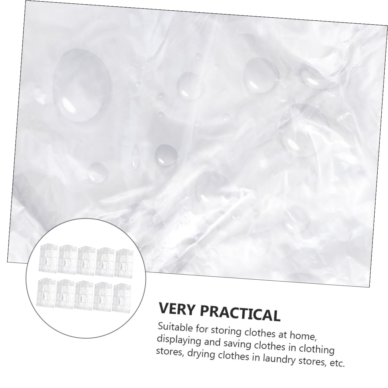 NOLITOY Fundas Para Colgar Ropa 60x150 Cm Peva Transparente 2.2 Mil Grosor Protección Antipolvo Para Abrigos y Trajes Uso Doméstico y Tintorerías Pack 50 Unidades