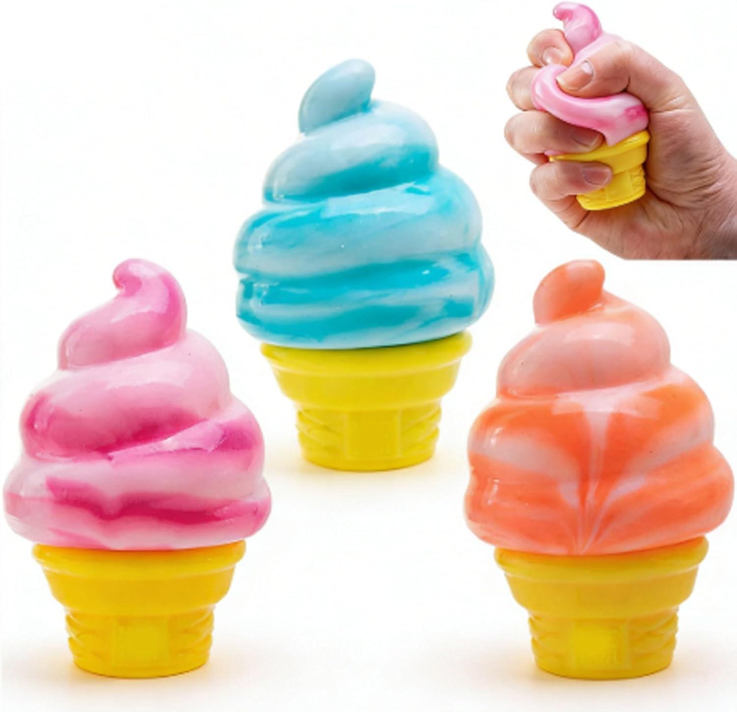Ice Cream Squeeze Squishy, Ice Cream Squishy, 2026 Upgrade Slow Rise Sensory Fidget Toy, Easter Basket Stuffers Party Favors (Blue) — view 6