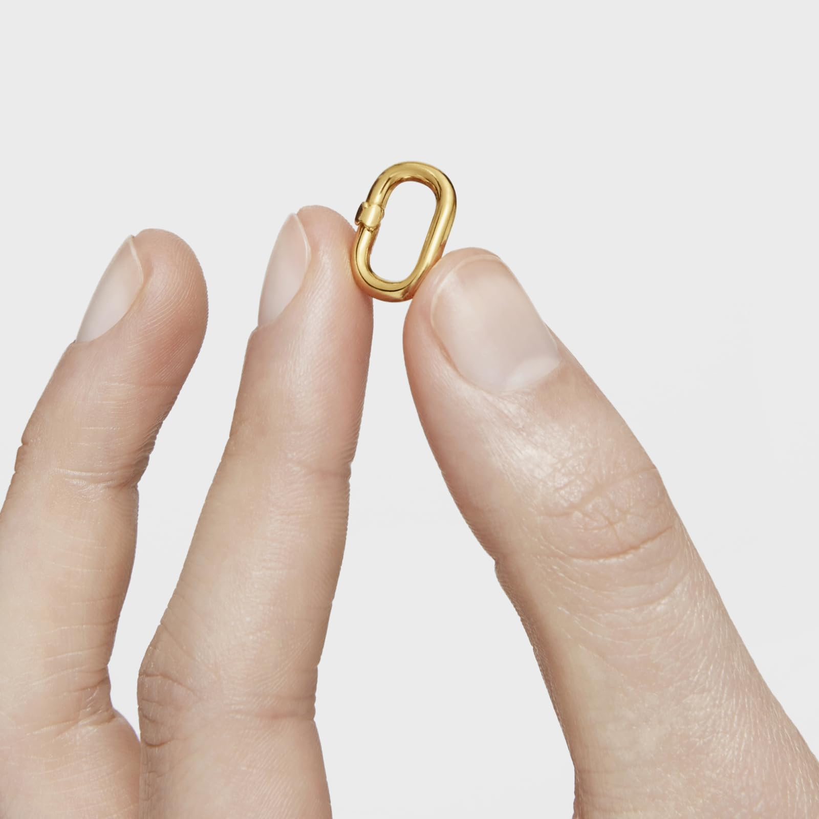TOUS Anilla Pequeña para Mujer con Baño de Oro 18 Kt sobre Plata de Primera Ley, Colección Hold Oval
