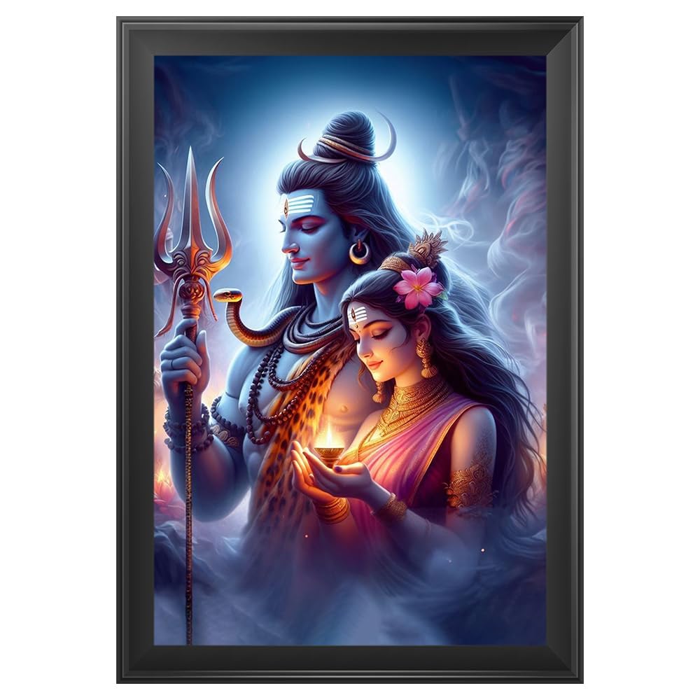 Cadre photo Lord Shiva pour Mandir décoration indienne murale et dévotion spirituelle