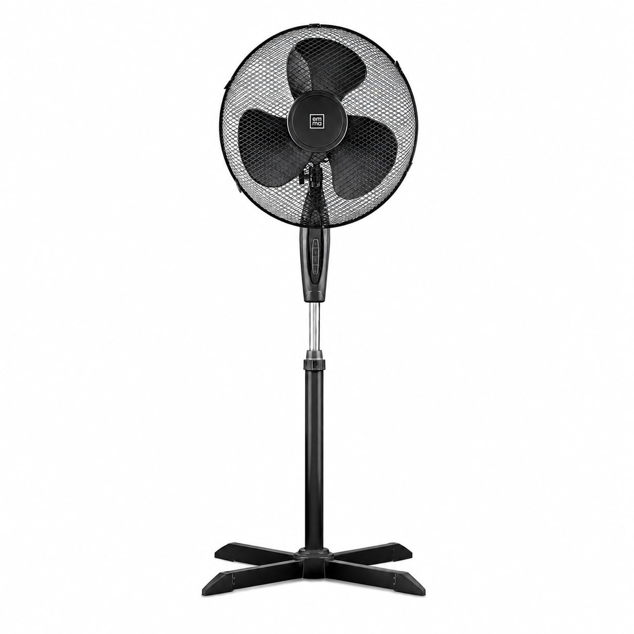 Genérico Ventilador de pie Ultra Silencioso EMMA | Envio 24h | 45 W | Bajo Consumo | Alta Potencia en 3 velocidades | Altura Modulable | 3 Aspas Duales | Pedestal - Ligero y Resistente