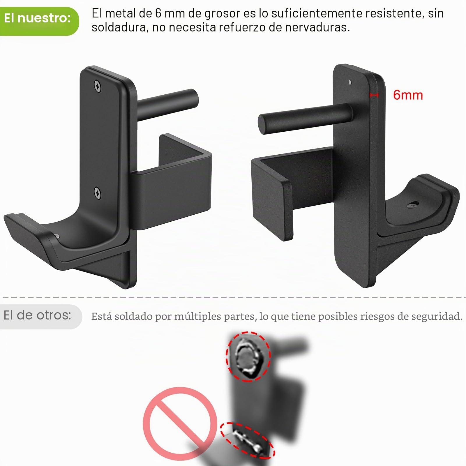 Kipika Juego de Ganchos en J y Soporte para Discos de Peso - Rack de Potencia 2 x 2 Pulgadas, Agujero 5/8 o 1 Pulgada - Accesorios para Sentadillas y Entrenamiento de Fuerza