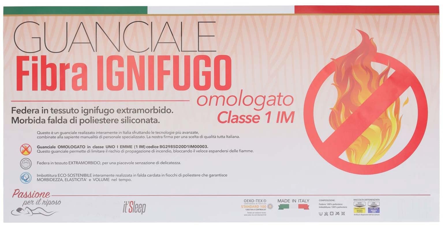 Casatessile Guanciale VIP ignifugo Certificato Cuscino cm 50x80