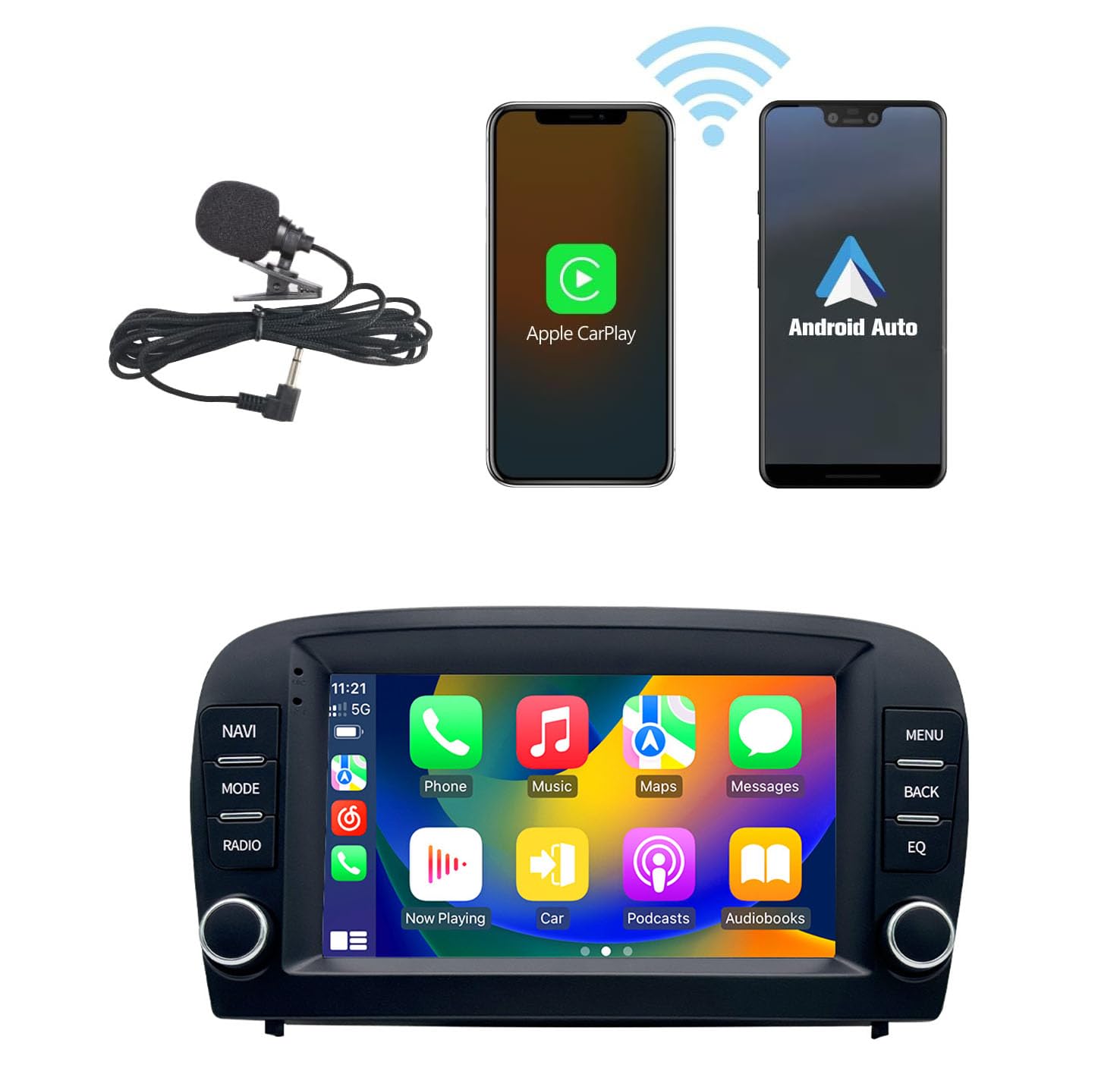 Radio de coche Android con navegación GPS HD pantalla táctil con Carplay Canbus Auto Radio para Mercedes-Benz SL R129 R230 SL55AMG SL63AMG SL65AMG SL280 SL300 SL350 SL500 SL600 2001/09-2012/12