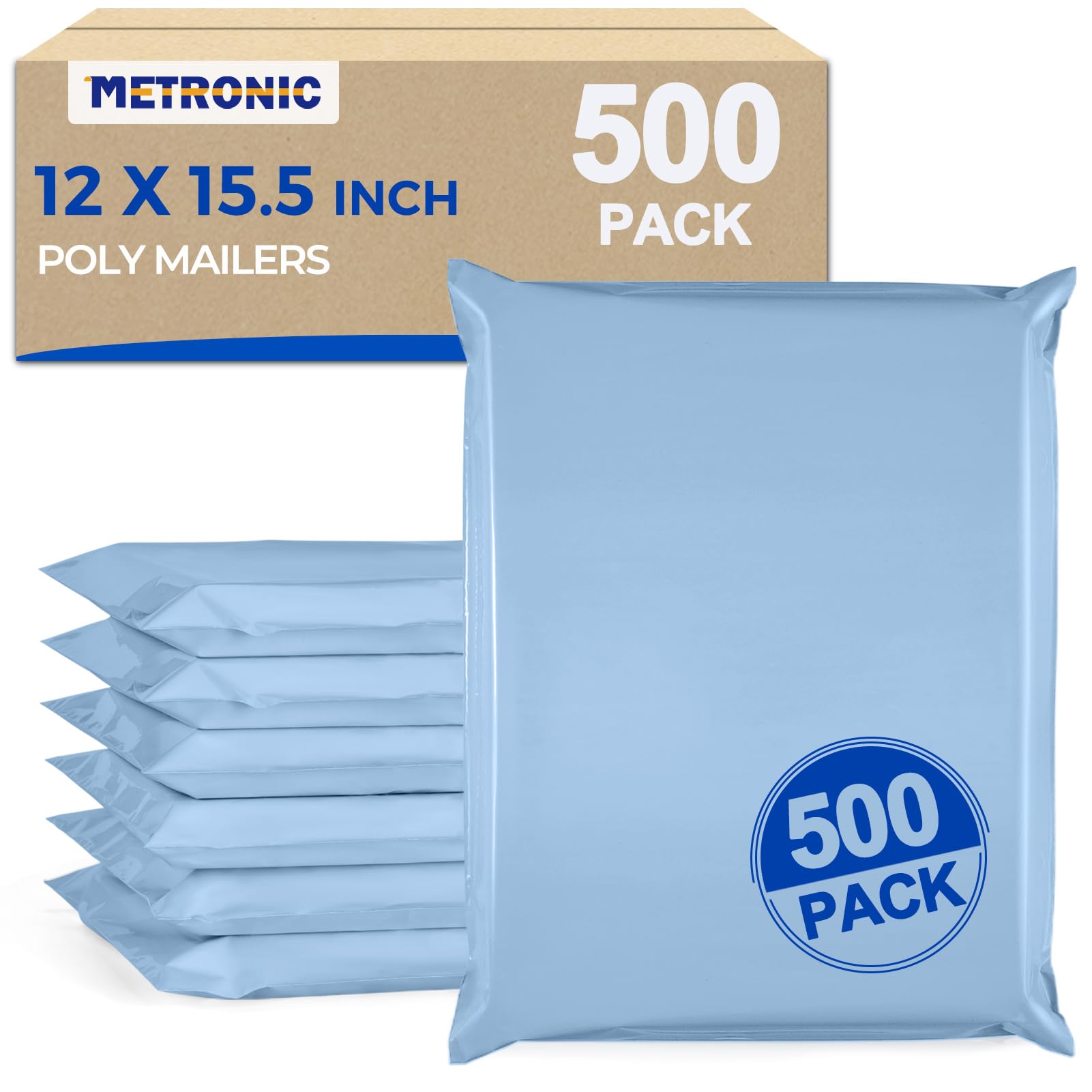 Metronic Poly Mailers 12x15.5 500PC Bulk Shipping Bags for Small Business