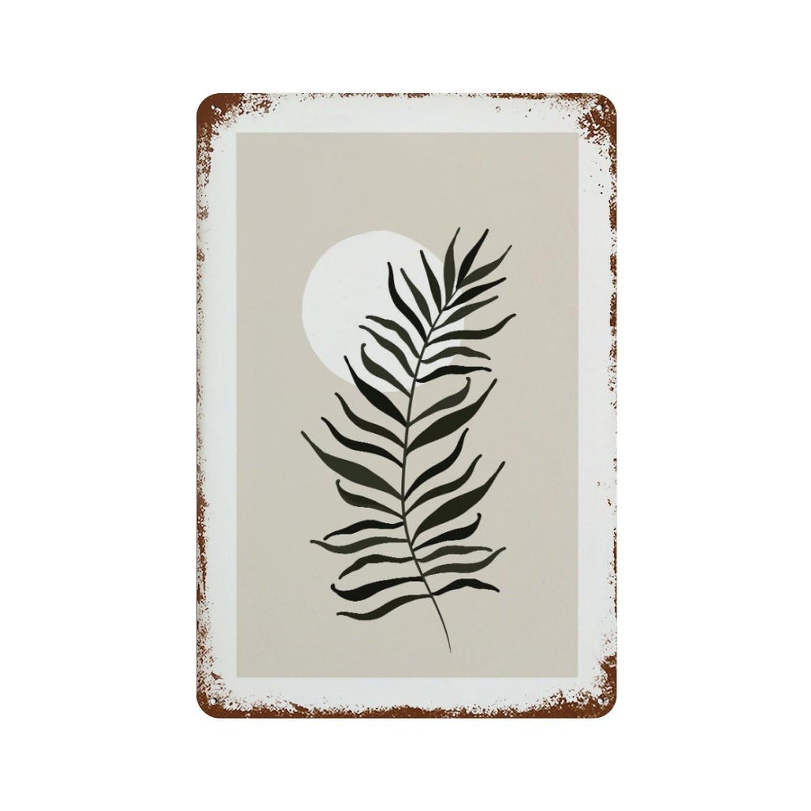 xiaoxiaoshen Minimalist Palm Leaf Boho Botanical Wall Decor Art Metal Tin Poster Modern Home Decor Art Home Bar Shop Decorations Vintage Sign 30x20cm