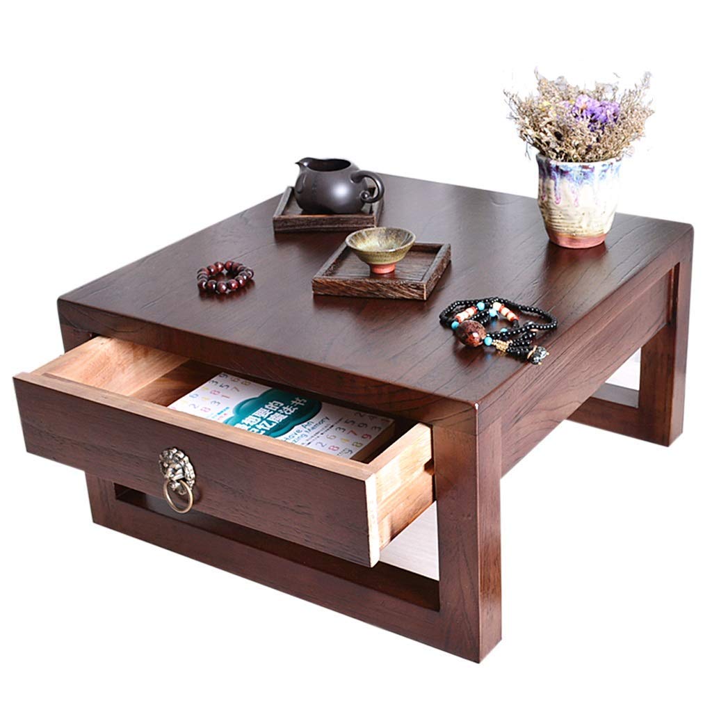 Mesa de café tatami en madera maciza para ahorrar espacio en salones pequeños