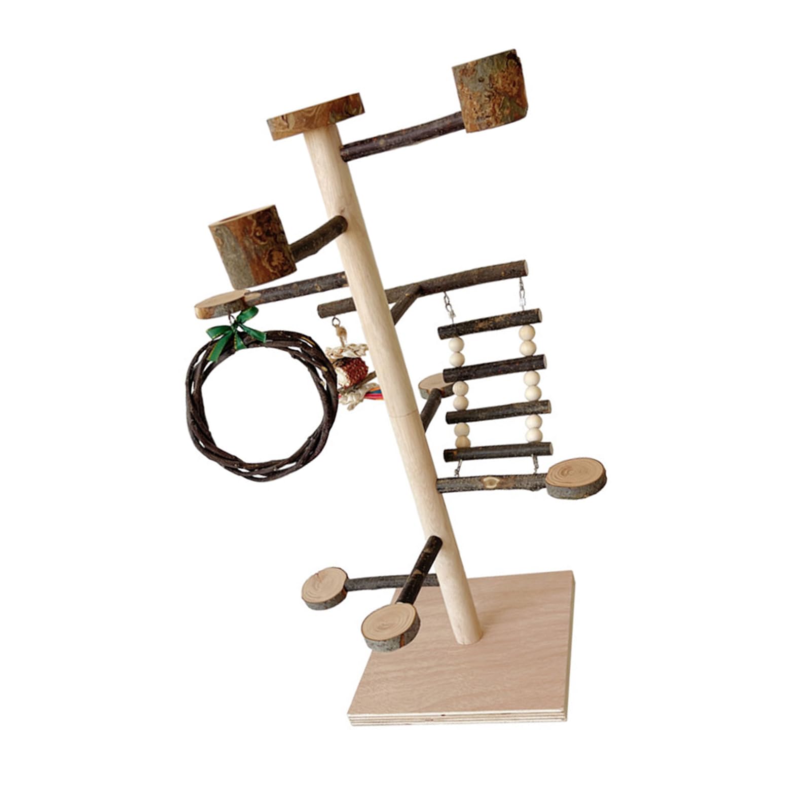 Vogel-Gym-Spielständer, Spielzeug, Vogelkäfige, Klettern, Holzschaukel, Stehsitzstangen, Schleifen für Kakadus, Vogeltraining, Aktivitätsplattform
