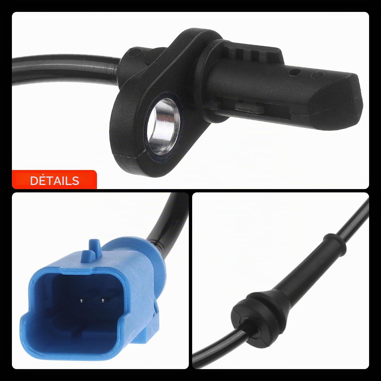 Frankberg Capteur ABS 2-Pôles Compatible avec 207 CC WD 207 WA WC 207 SW WK 208 I CA CC C3 Picasso SH Remplacer# 9665592380