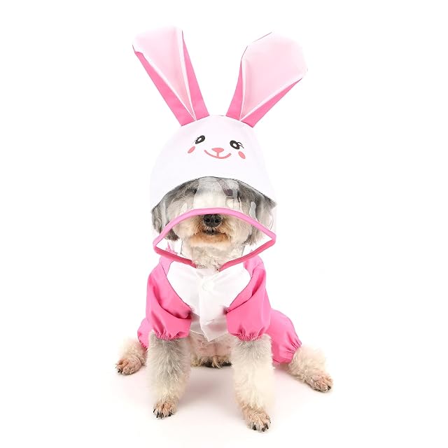 Foto 7 de 7 de ZUNEA Chubasquero para Perros Pequeños Impermeable con Capucha Ropa con Forro Malla Divertido Conejo Rana…