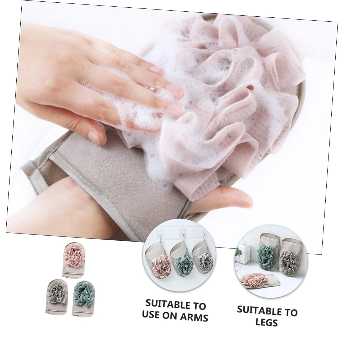 WOONEKY 9stücke Teiliges Wiederverwendbare Peeling-handschuhe Für Körperpflege Exfolierende Duschhandschuhe Sanften Hautreinigung Und Entfernung Abgestorbener Hautzellen Für