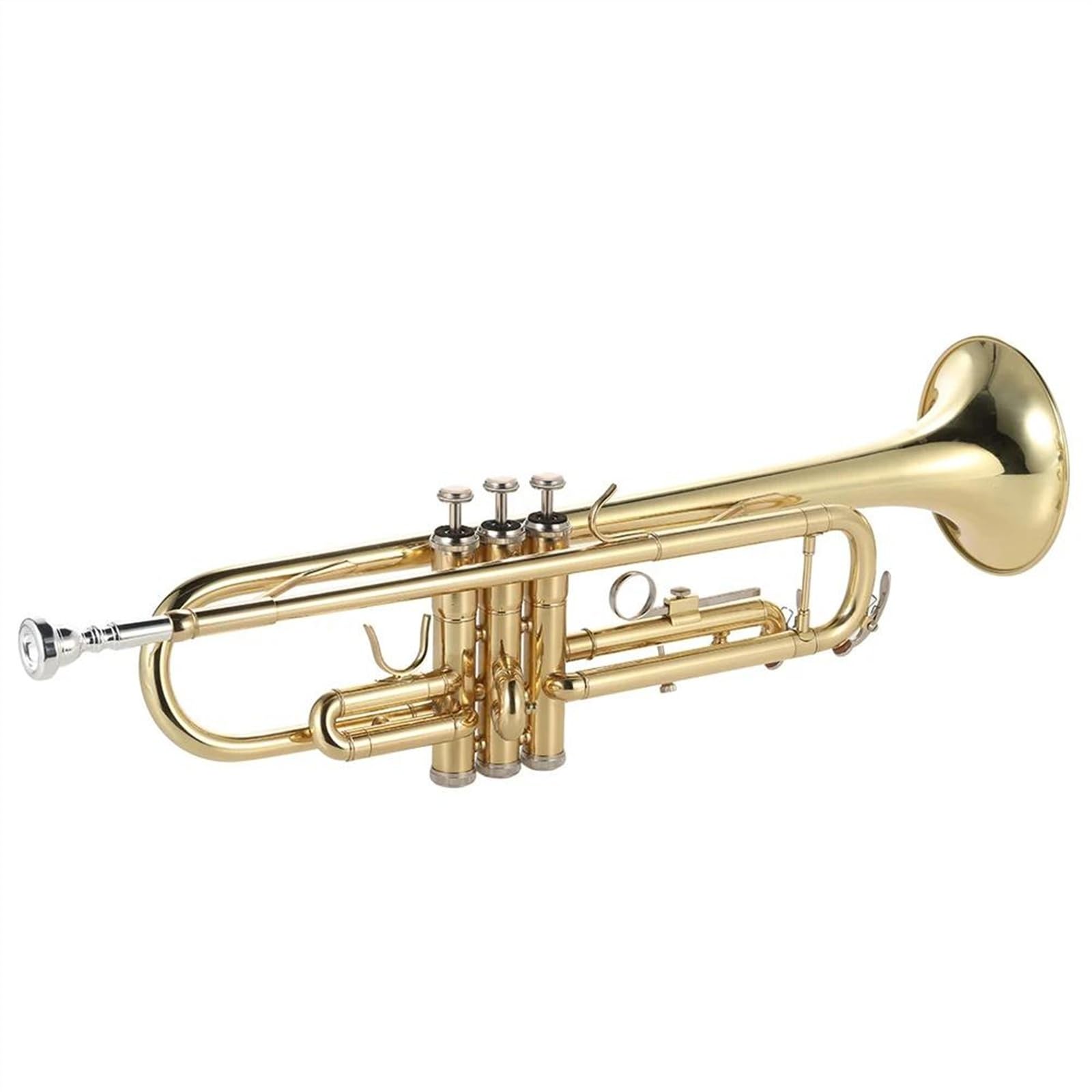Standard Trąbka Trąbka Bb Płaska Mosiężna Złota Malowana Wykwintny Trwały Instrument MuzycznyStandard