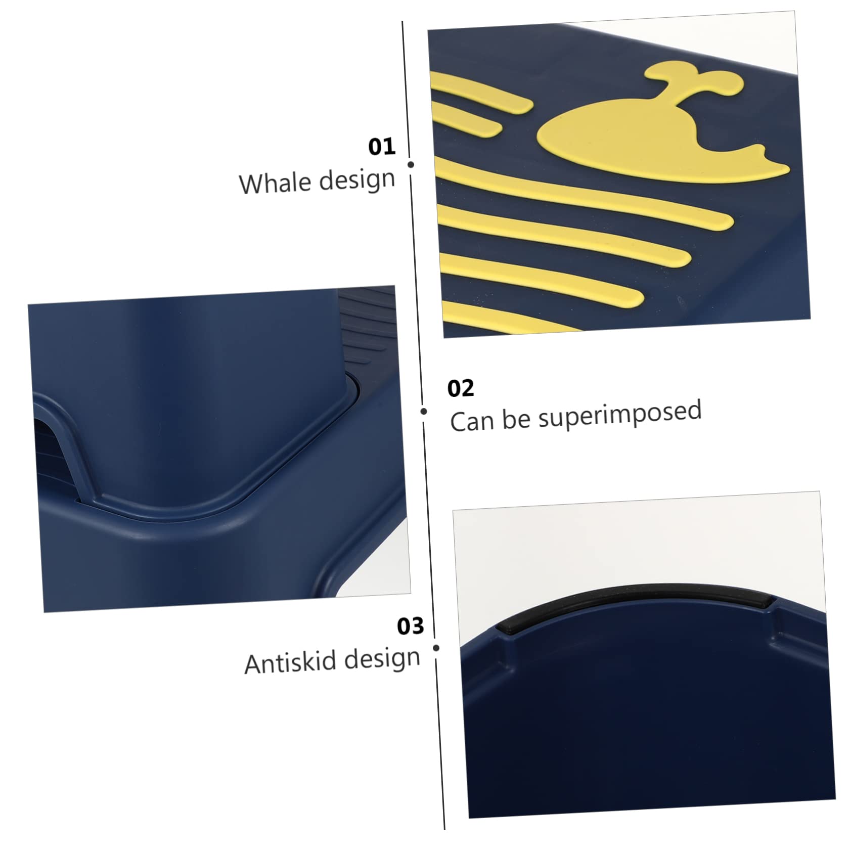 Taburete de Plástico para Niños de Dos Niveles Azul