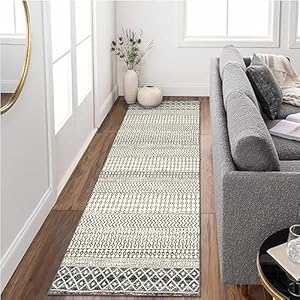 Nailttos Moroccan Hallway Runner Rug, 2×8 Ultra Soft Runner Rugs with Rubber Backing Non Slip, Washable Bathroom Runner Rug Distressed Floor Carpet Runner for Entryway Kitchen Bedroom Laundry Room