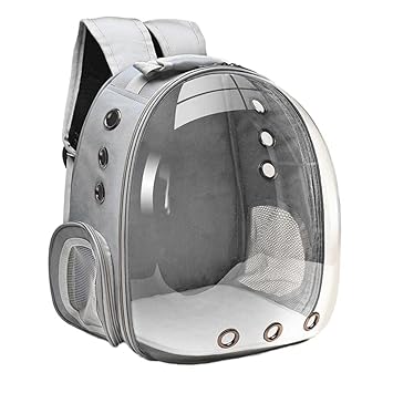 Aswadh Waterproof Pet Carrier Backpack Puppy Dome Hiking Outdoor Knapsack Grey