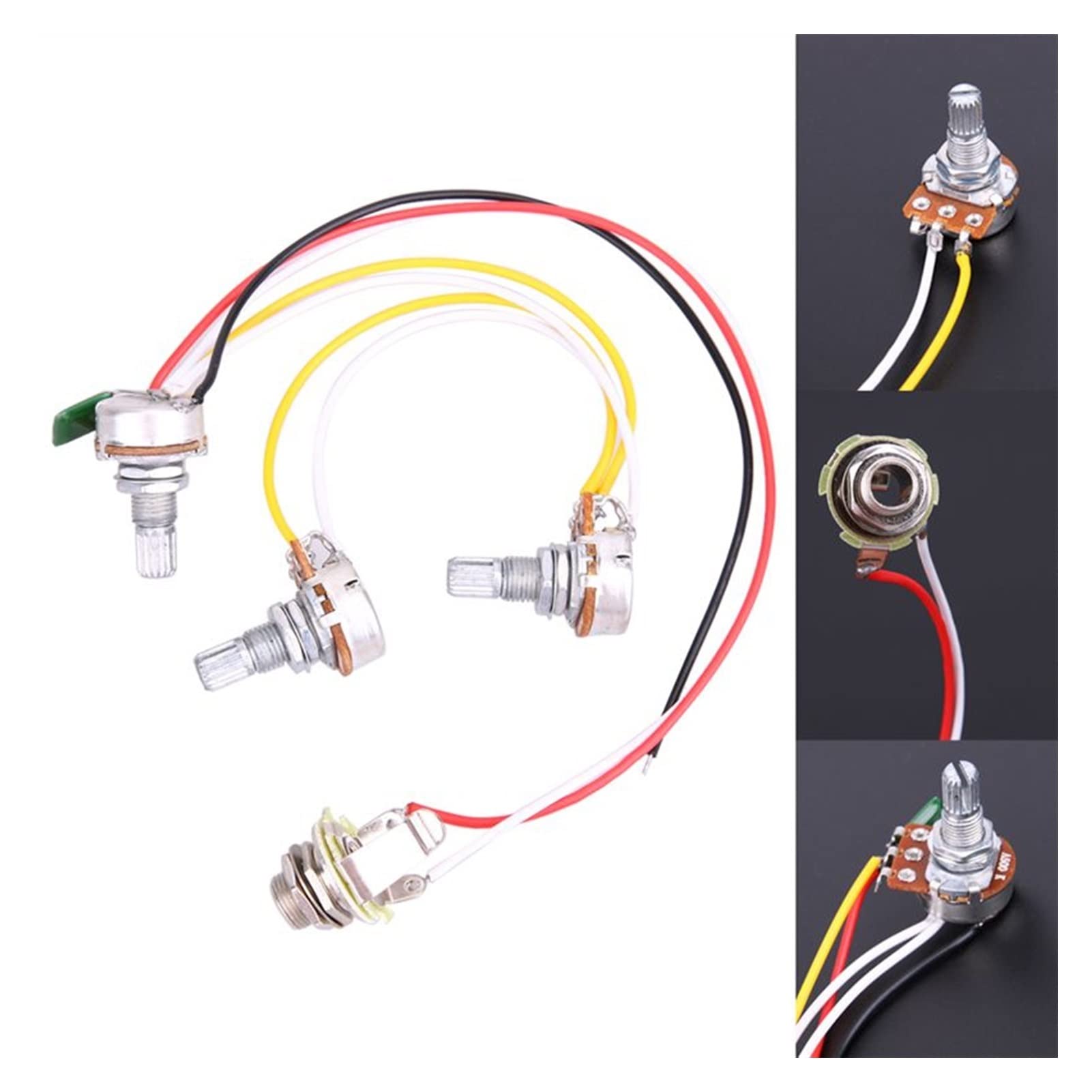 1 Jeu De Harnais De Câblage De Guitare Basse - Préwired Avec Des Pots 3-500K faisceaux câbles guitare