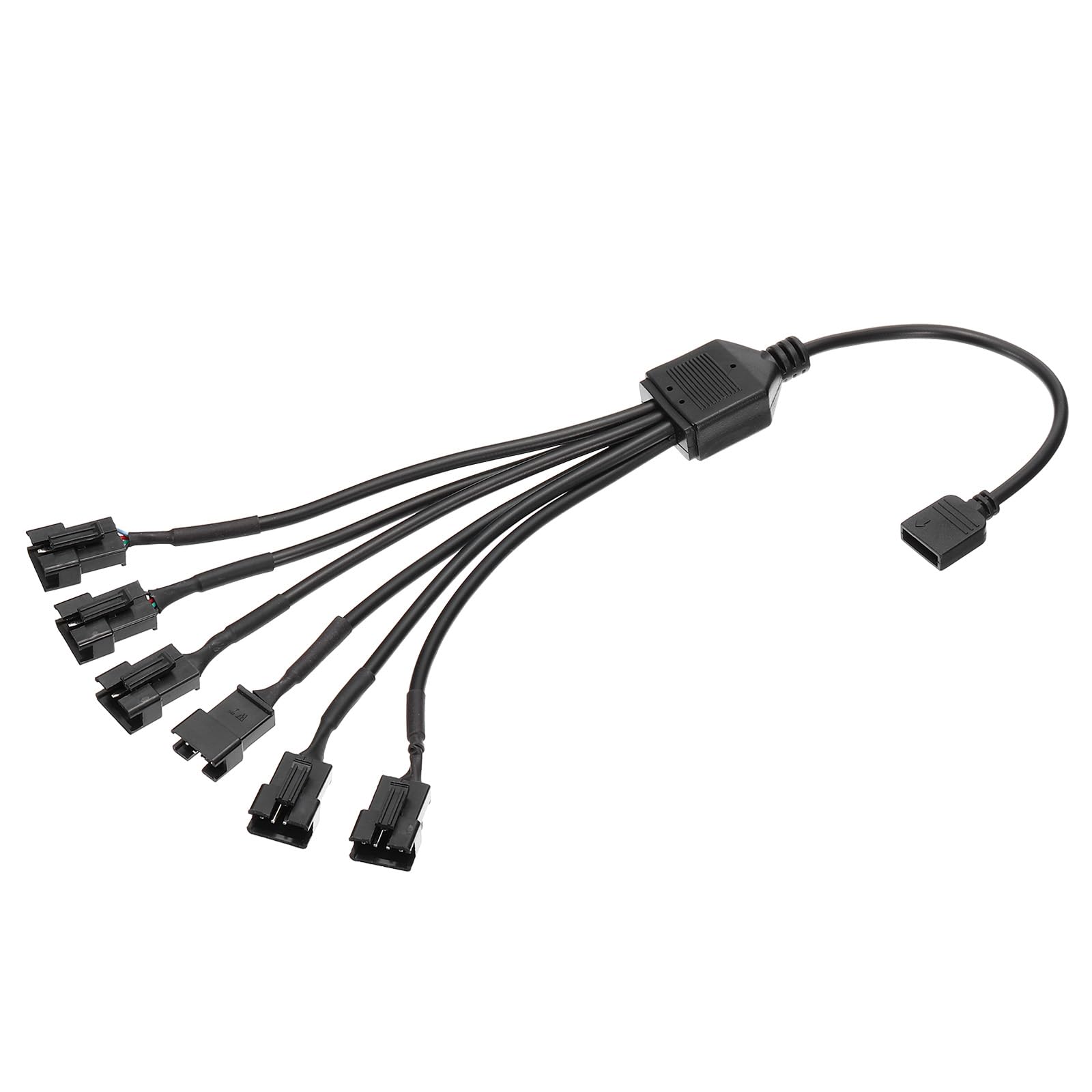 PATIKIL 12V 4 Pin Splitter Cable, PWM Fans RGB Power Cord with 1 to 6 ARGB SM Male Extension Connector Plug for Computer Chassis Motherboard, Black