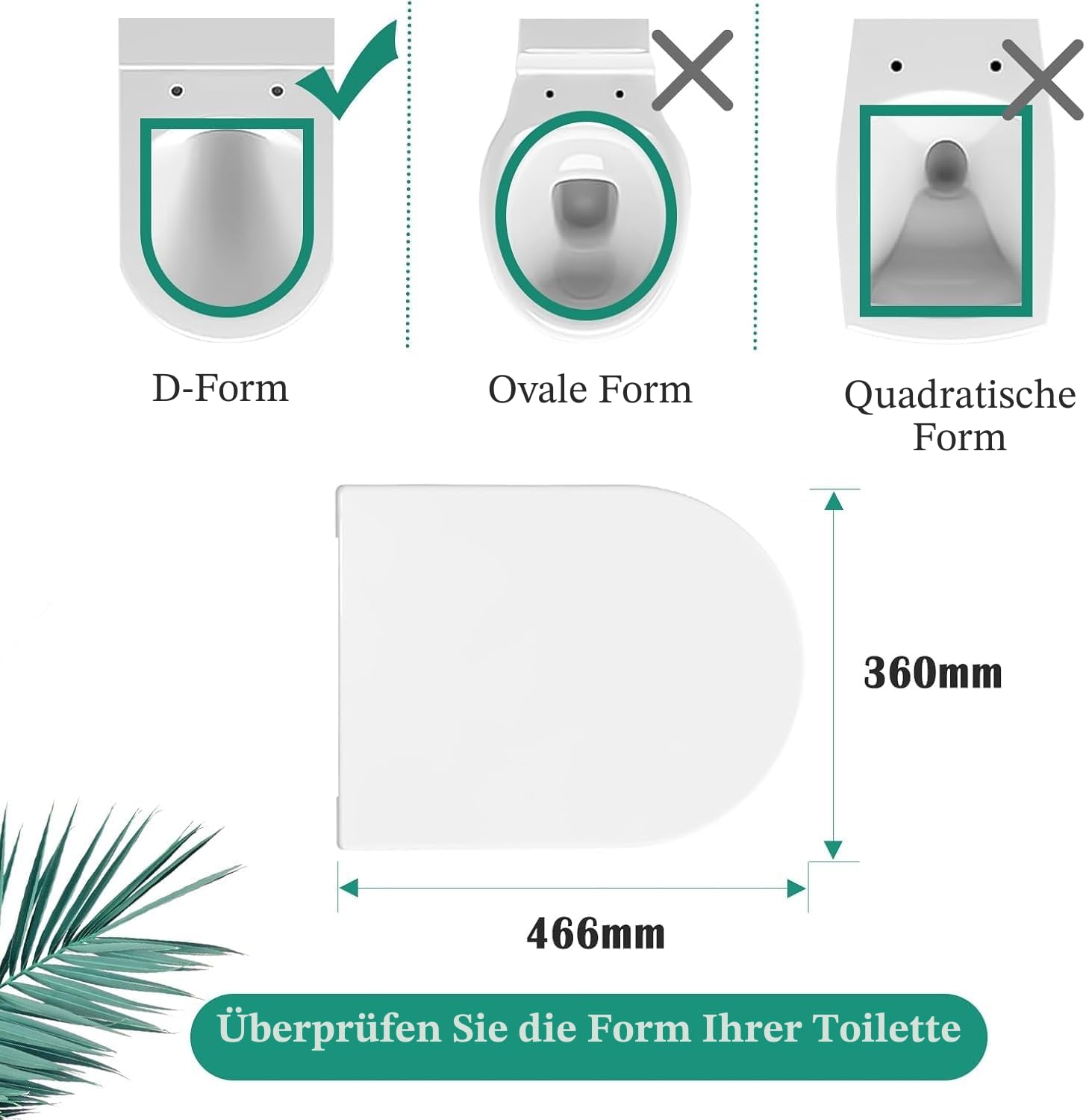 STOREMIC Toilettendeckel, WC Sitz mit Absenkautomatik, Klodeckel D-Form mit Quick Release Funktion für einfache Montage & Reinigung, Antibakteriell Klobrille aus Duroplast, Verstellbaren Scharnieren