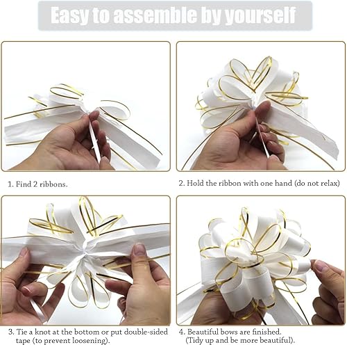 Miniatura 44 de 6 lazos de tracción de 6 pulgadas para regalo, fiesta, cumpleaños, vacaciones, regalos de flores Rosa