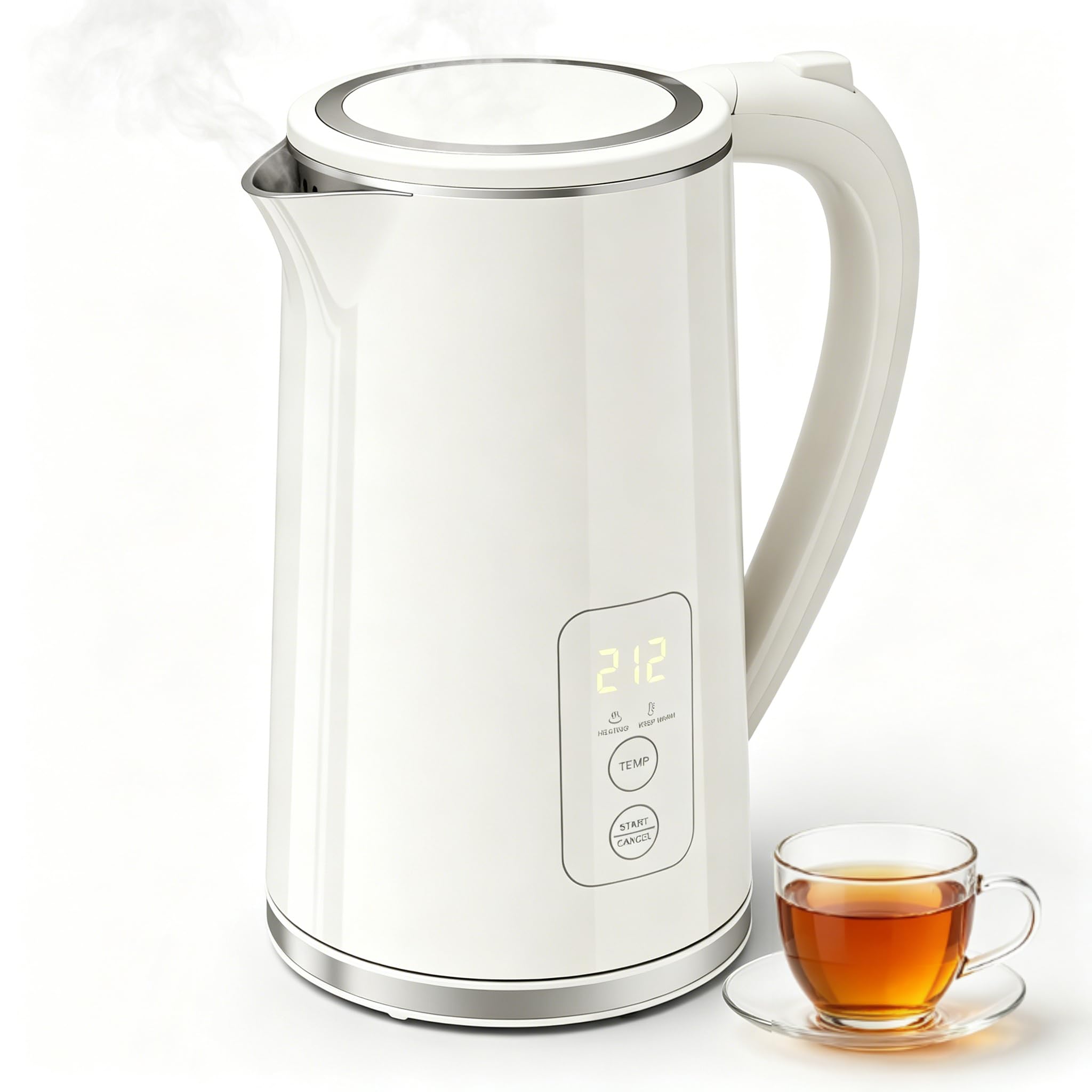 Electric Kettle Temperature Control, 1.7L Large Electric Tea Kettle, 4H Keep Warm Hot Water Boiler with 6 Presets, LED Screen Electric Kettles for Boiling Water, Boil-Dry Protection