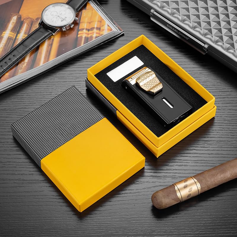 Encendedor antorcha cortador cigarros azul miniatura 5