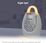 Marques Jcs inc. (Import) VTech DM221 Audio Baby Monitor avec jusqu'à 1,000 Ft of Range, Son-Alerte vibrant, Interphone Talk Back & Boucle de lumière de nuit, multicolore