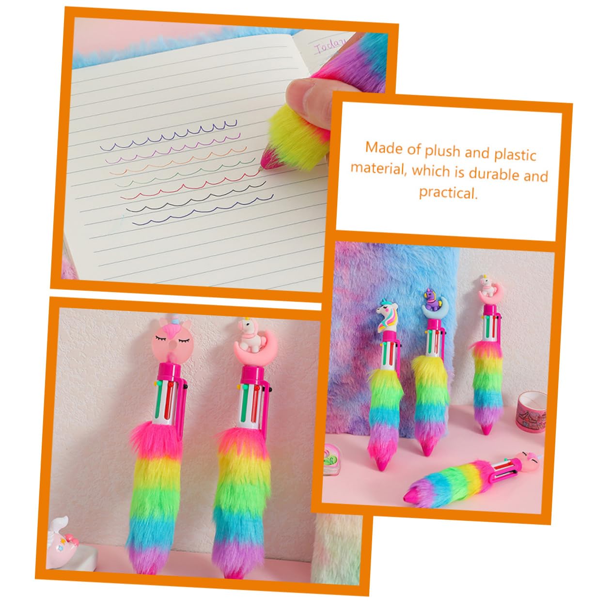 8 Einhorn Kugelschreiber Set - 4 Farben Multifunktion Stifte Für Kinder