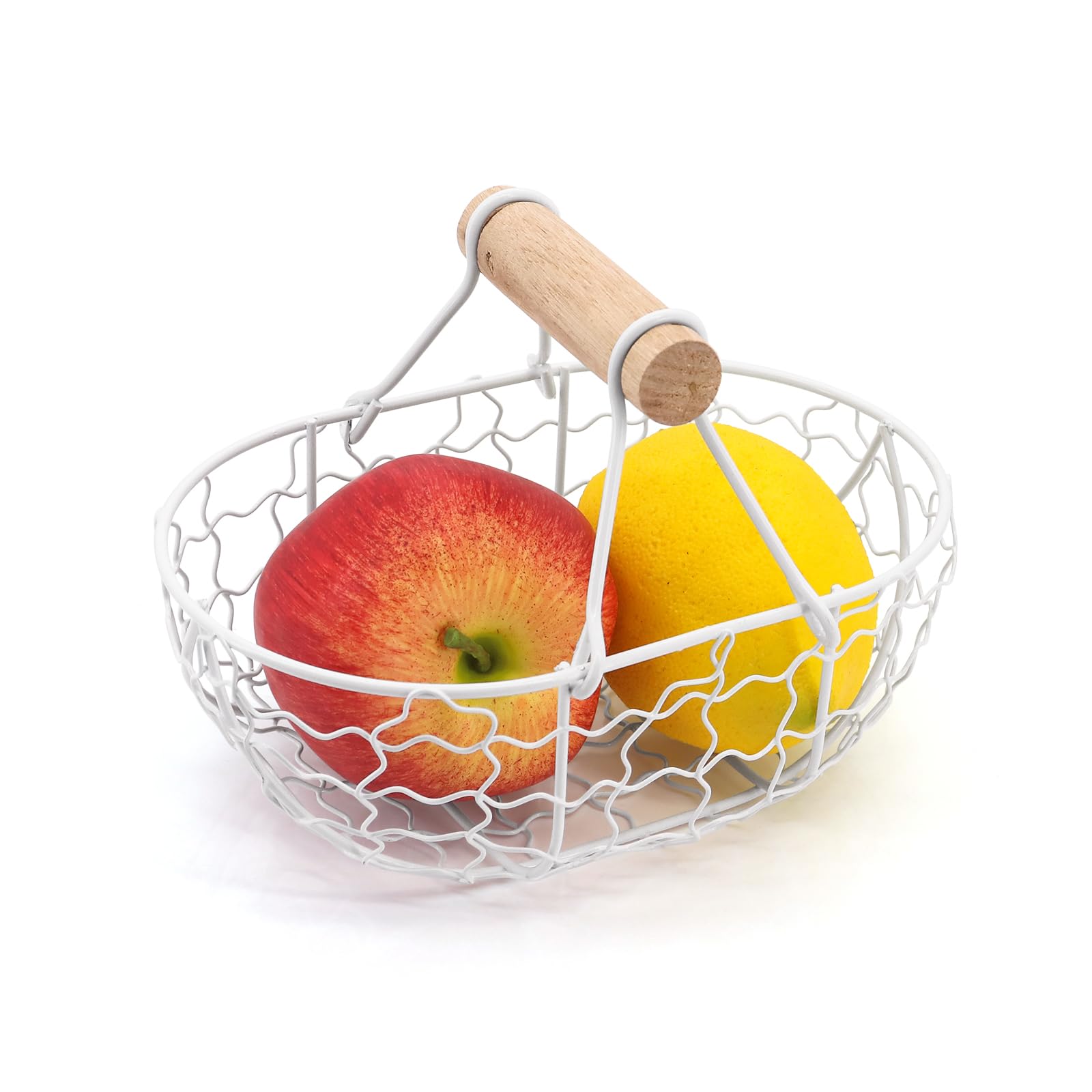 Wire Egg Baskets, Metal Desktop Storage Basket,Handle Iron Art Eggs Tray