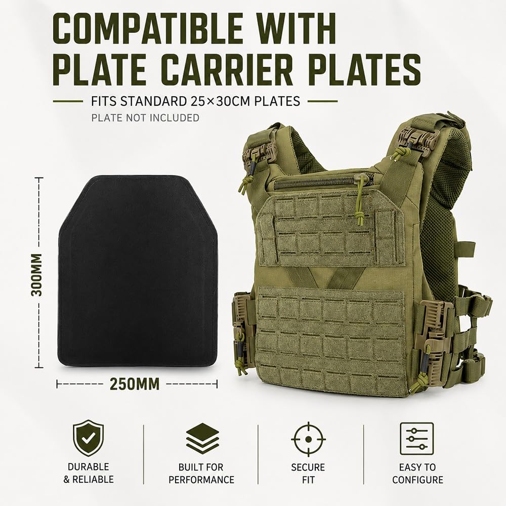 Taktische Weste Verstellbar Mit Schnellverschluss, MOLLE Weste Aus Polyester, Leichte Utility Weste Mit Modularsystem Für Outdoor, Wandern, Camping Und Freizeitaktivitäten