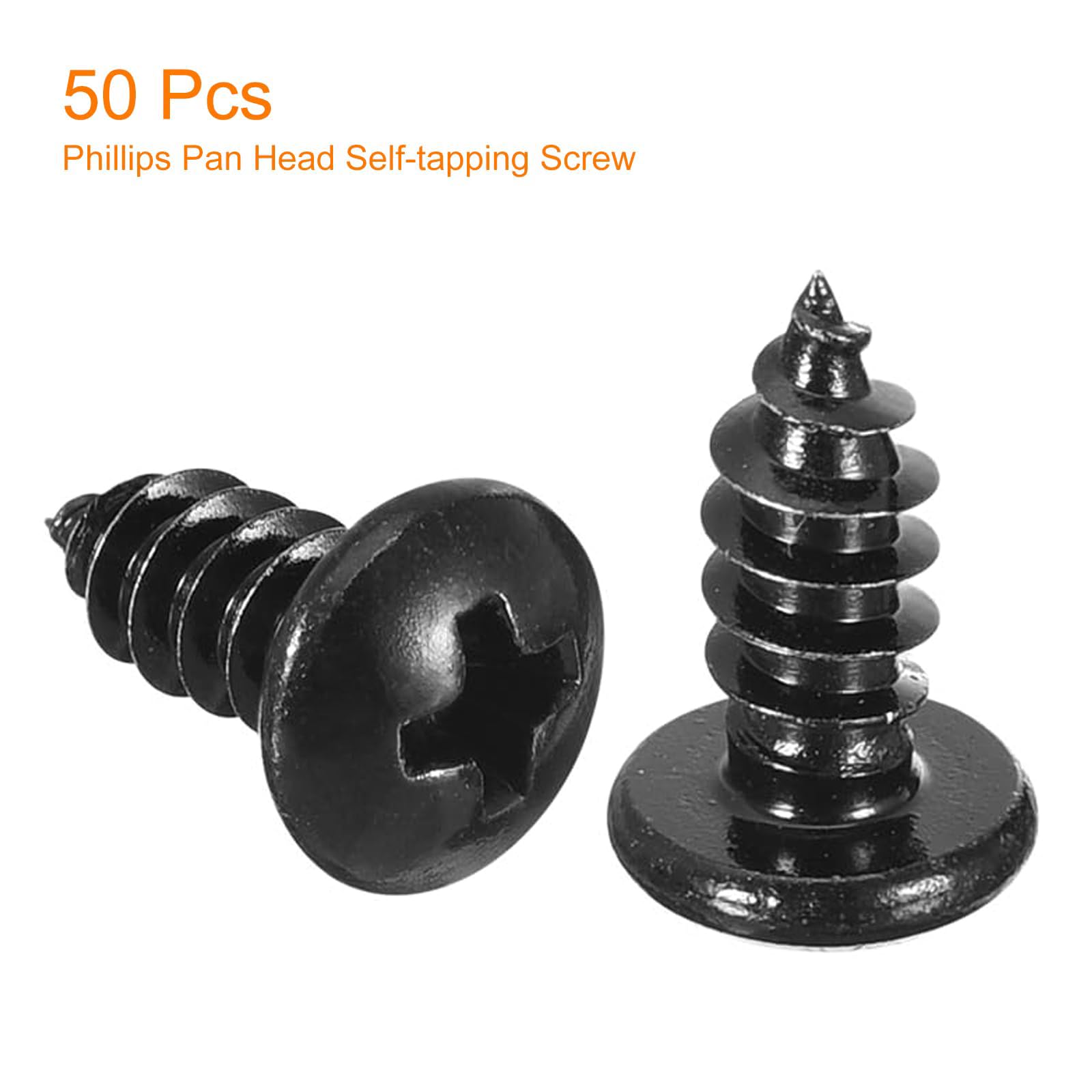 TA-VIGOR 50Pcs Self Tapping Screws, M5 Phillips Pan Head Screw, 12mm Round Head Tapping Screws - Image 3