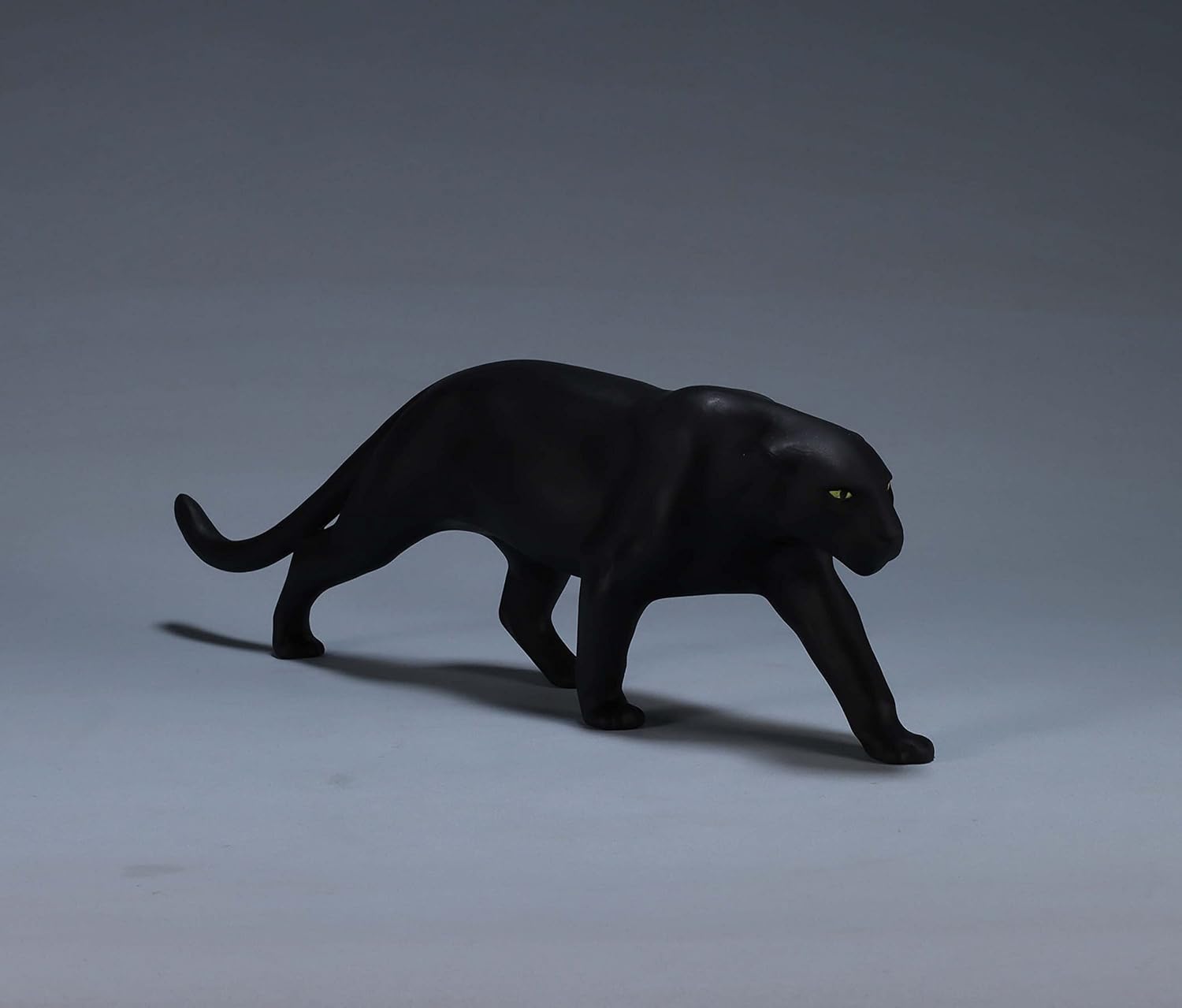 Panther, Jaguar Black by John Perry Sculpture 12 inches Long Eyes Painted.